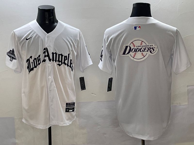 Men Los Angeles Dodgers Blank White Five generations Joint Name 2025 Nike MLB Jersey style 72